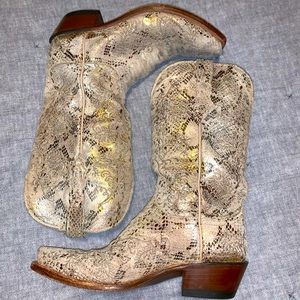 Lucchese Women’s Metallic Python Print Boots 7.5